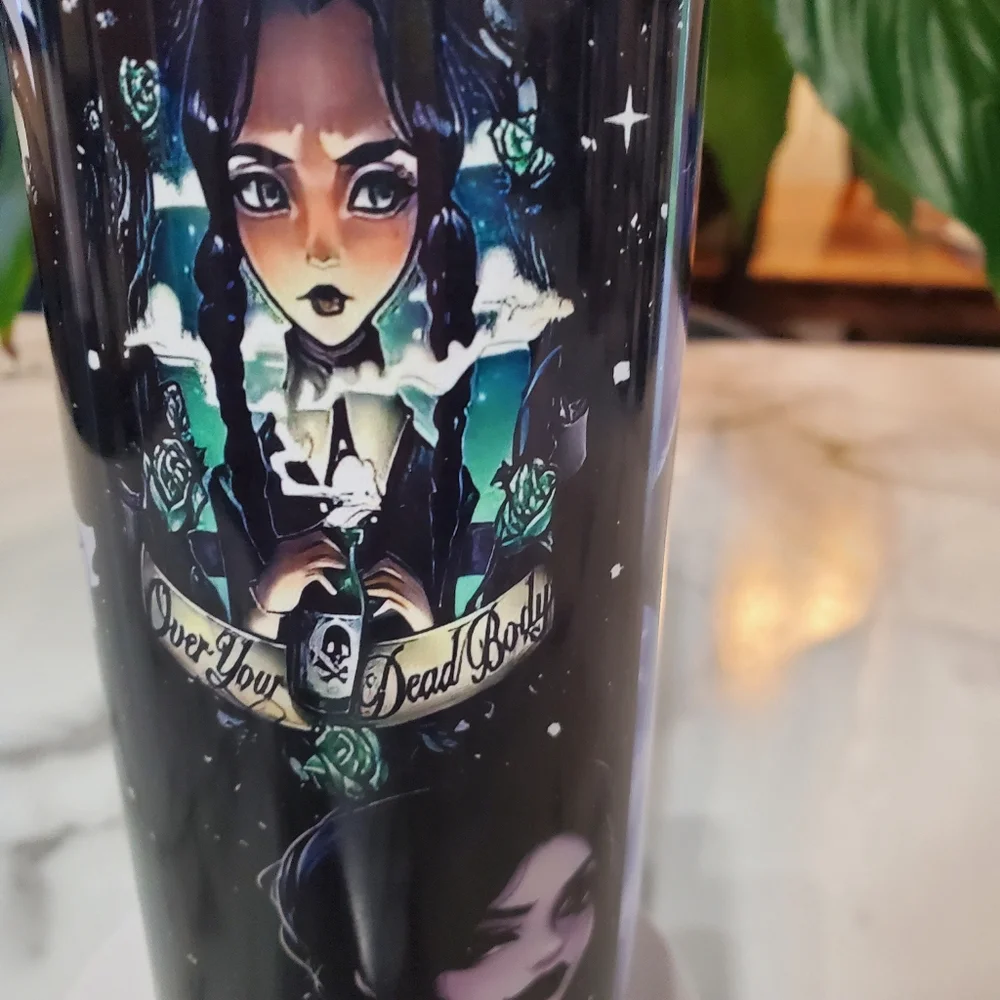 Wednesday Addams Don't Touch Me 20oz Tumbler with duo lids 🎉sale